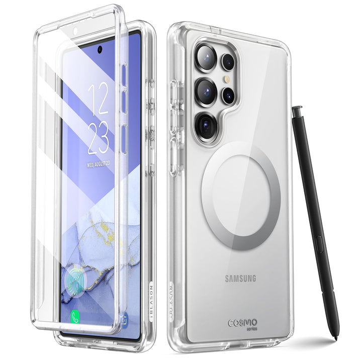 i-Blason Cosmo for Samsung Galaxy S25 Ultra Case MagSafe with Built-in Screen Protector [Support Fingerprint ID & Wireless Charger] Full-Body Slim Style Magnetic Phone Case for S25 Ultra