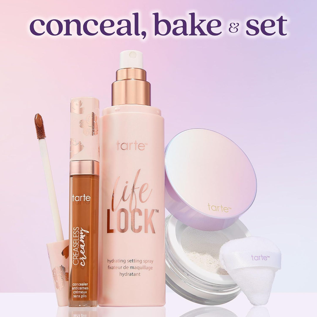 tarte Life Lock Hydrating Setting Spray – 10-in-1 Weightless Mist with Hyaluronic Acid to Hydrate &amp; Lock Long-Lasting Makeup, Waterproof, Sweatproof &amp; Transfer-Resistant, Vegan &amp; Cruelty Free
