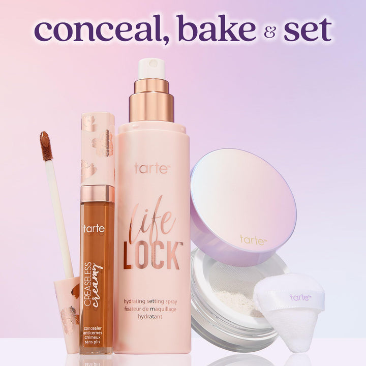 tarte Life Lock Hydrating Setting Spray – 10-in-1 Weightless Mist with Hyaluronic Acid to Hydrate &amp; Lock Long-Lasting Makeup, Waterproof, Sweatproof &amp; Transfer-Resistant, Vegan &amp; Cruelty Free