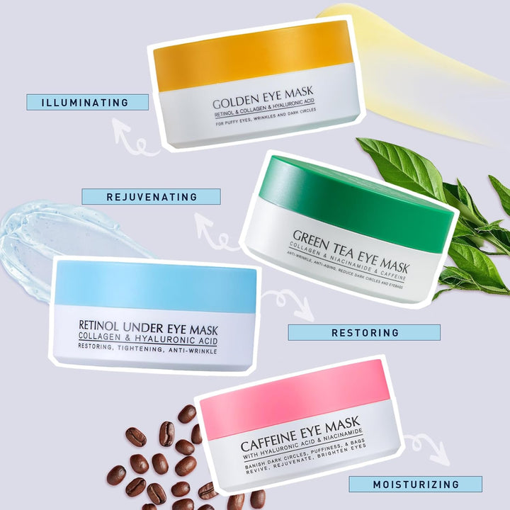 Enaskin Naturals Under Eye Patches for Dark Circles: 30 Pairs Retinol Collagen Eye Gels Mask - Reduce Wrinkles Puffy &amp; Bags - Skin Treatment Pads - Anti Aging Moisturizer For Women (Blue)