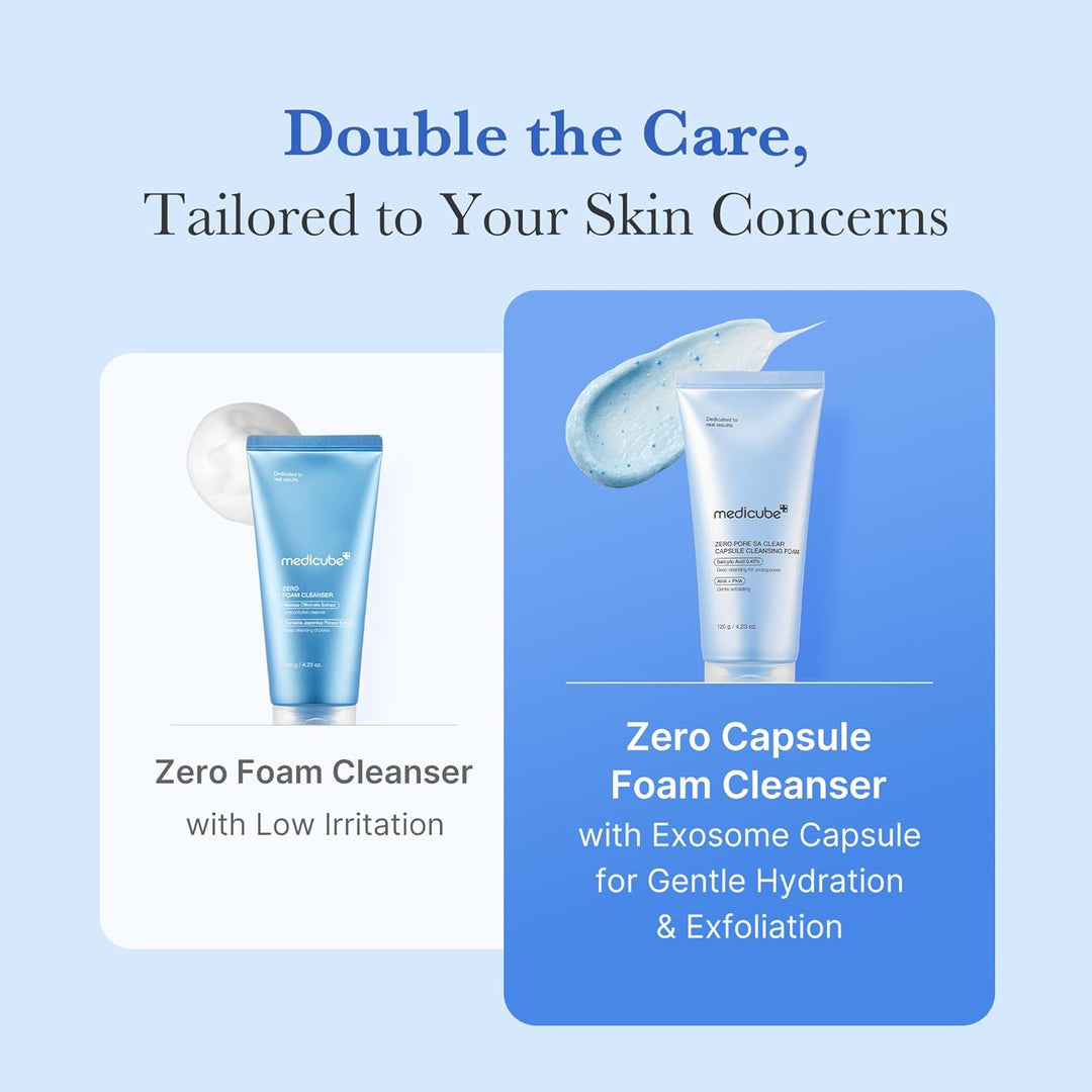medicube Facial Cleanser Zero Pore Capsule Cleansing Foam | Daily Gentle Cleanser for Skin Texture, Blackhead &amp; Pore Care | AHA, BHA &amp; PHA for Deep Cleansing | Korean Skincare, 4.23 oz