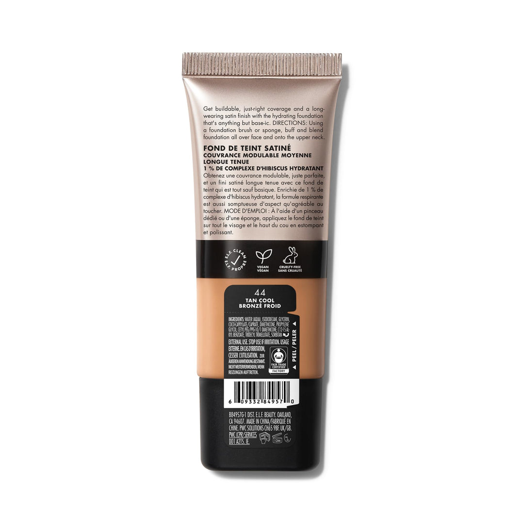 e.l.f. Soft Glam Foundation, Medium Coverage, Long-Lasting & Buildable Foundation For A Smooth, Satin Finish, Vegan & Cruelty-Free, 32 Medium Neutral