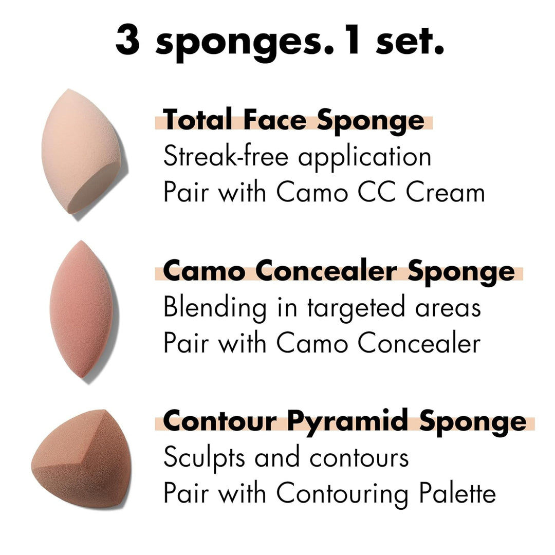 e.l.f. Total Sponge Set, Multi-use Makeup Sponge Set For Flawless Blending, Great For Powder Or Liquid Concealer &amp; Foundation, Vegan &amp; Cruelty-Free