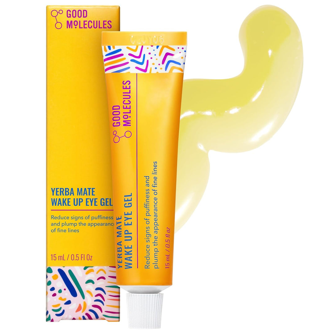 Good Molecules Yerba Mate Wake Up Eye Gel - Hydrating Under Eye Gel Cream with Hyaluronic Acid and Caffeine - Target Dark Circles and Puffiness - Skin Care for Face 0.5 FL Oz