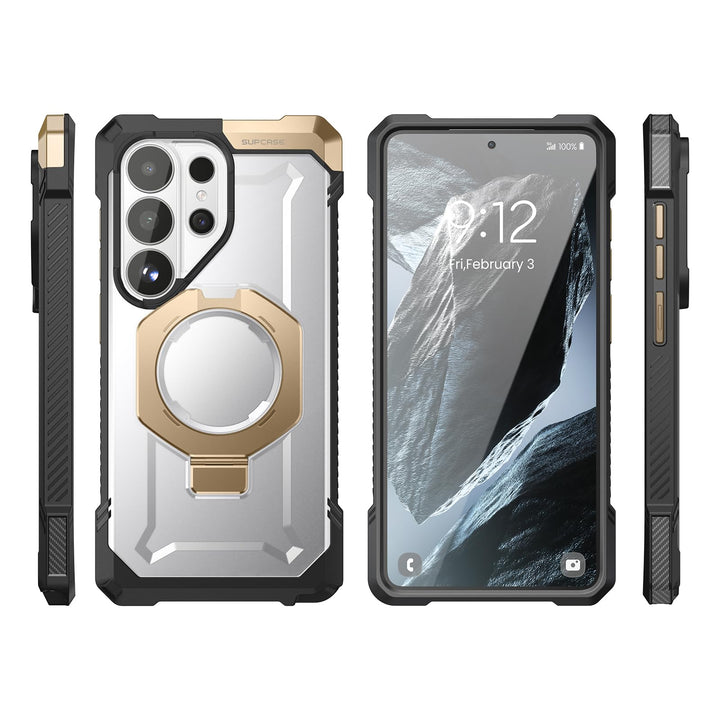 غطاء SUPCASE لهاتف Samsung Galaxy S26 Ultra مع حامل مدمج، ولوحة خلفية شفافة من البولي كربونات، ومغناطيس قوي، ومتوافق مع MagSafe، وحماية فائقة المتانة، ومقاوم للانزلاق، بتصميم Unicorn Beetle Grip