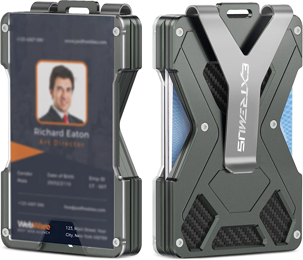 Extremus Money Clip Tactical Wallet, Carbon Fiber Wallet, RFID Blocking Minimalist Wallet - 3alababak