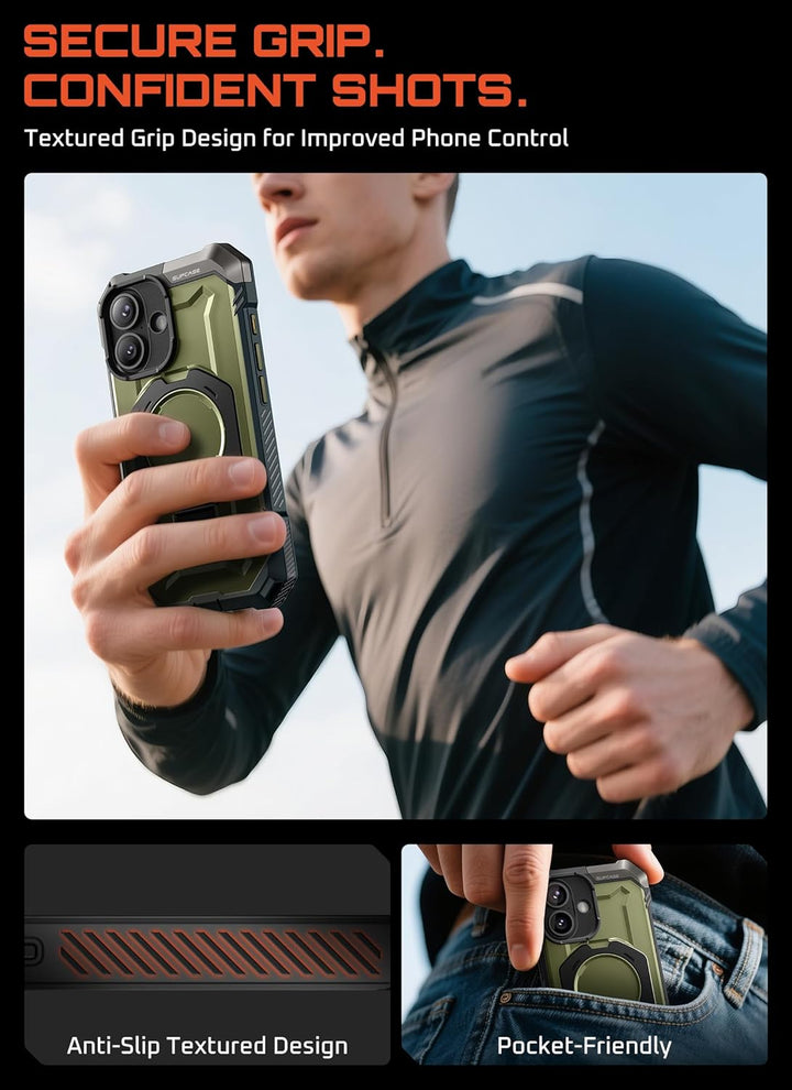 SUPCASE for iPhone 17 Case with Kickstand (Unicorn Beetle Grip), [Camera Control Cover] [Compatible with MagSafe] [Military-Grade Drop Protection] Heavy Duty Magnetic Phone Case