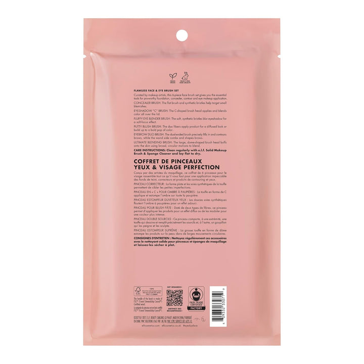 e.l.f. Flawless Face Kit, 6-Piece Brush Collection, Brushes For Face, Eyes & Brows, Vegan & Cruelty-Free