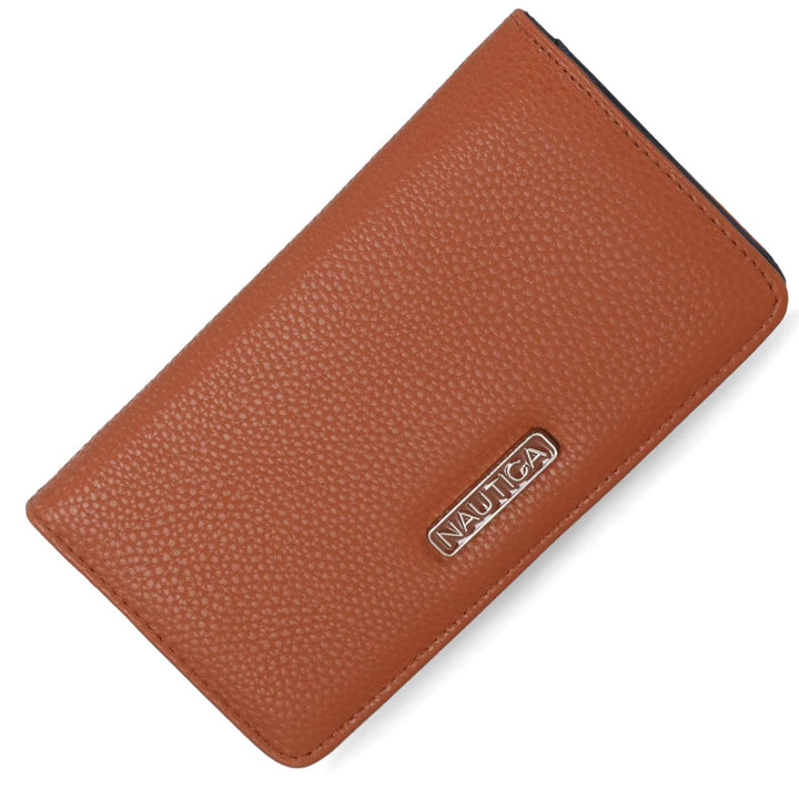 Brown wallet with Nautica logo