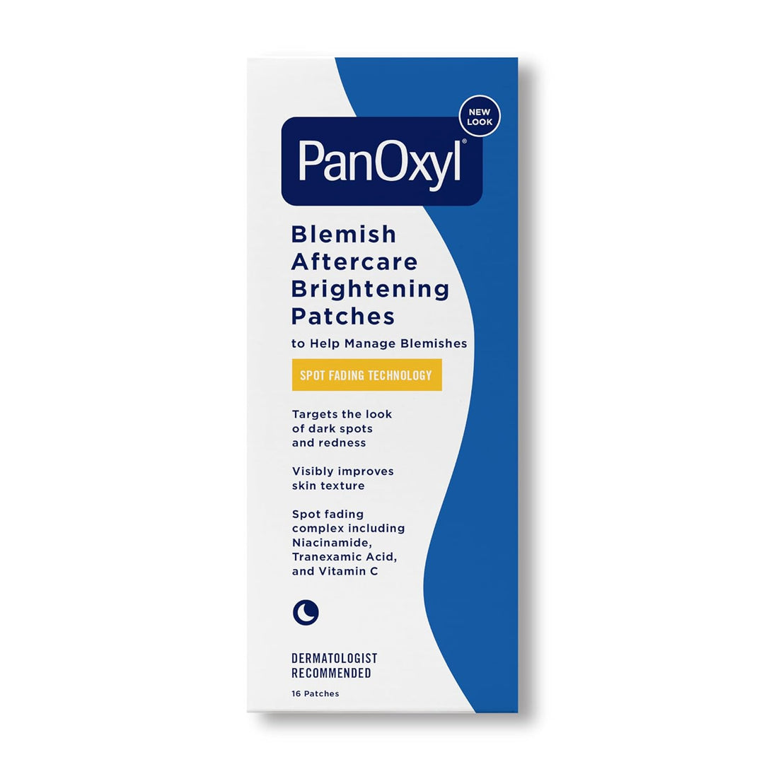 PanOxyl Blemish Brightening Patches: Dermatologist-Recommended, Help Fade Post-Acne Dark Spots and Reduce Redness, Large Clear Patches Cover a Bigger Area, Vegan and Latex-Free, 16ct