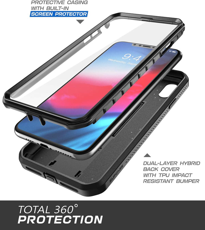 SUPCASE Unicorn Beetle Pro Series Case Designed, with Built-In Screen Protector Full-Body Rugged Holster Case for iPhone XR 6.1 Inch (2018 Release) (Black)