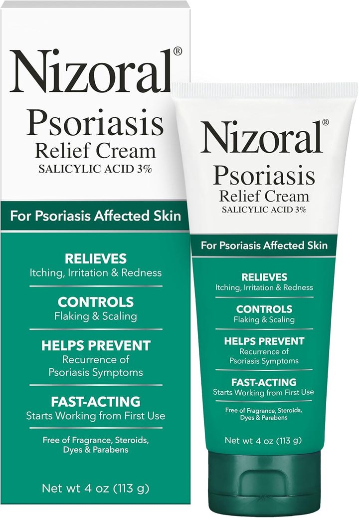 Nizoral Psoriasis Relief Cream- Relieves Itching, Irritation &amp; Redness and Controls Flaking and Scaling with Maximum Strength Medicine (Salicylic Acid 3%), 4 Fl Oz