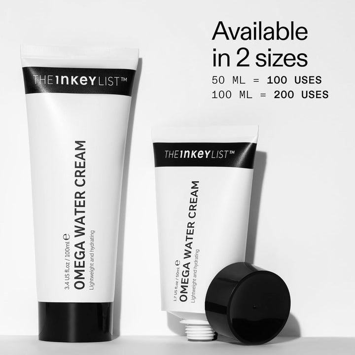 The INKEY List Omega Water Cream 1.69 fl oz/50ml, Oil-Free Face Moisturiser, Lightweight Gel, Vegan Friendly Skincare, Suitable For Blemish Prone Skin