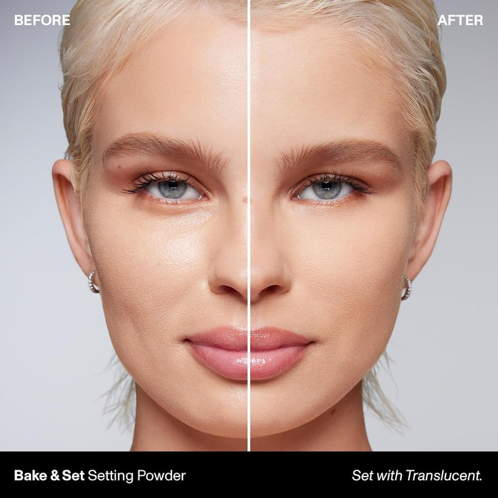 Morphe Bake &amp; Set Brightening Setting Powder - Lightweight, Talc-Free, Loose Powder for Face Makeup with a Soft, Natural Finish - Minimizes Shine for Up to 24HR