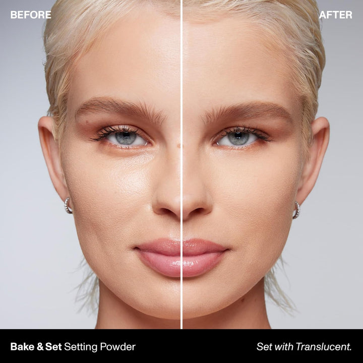 Morphe Bake &amp; Set Brightening Setting Powder - Lightweight, Talc-Free, Loose Powder for Face Makeup with a Soft, Natural Finish - Minimizes Shine for Up to 24HR