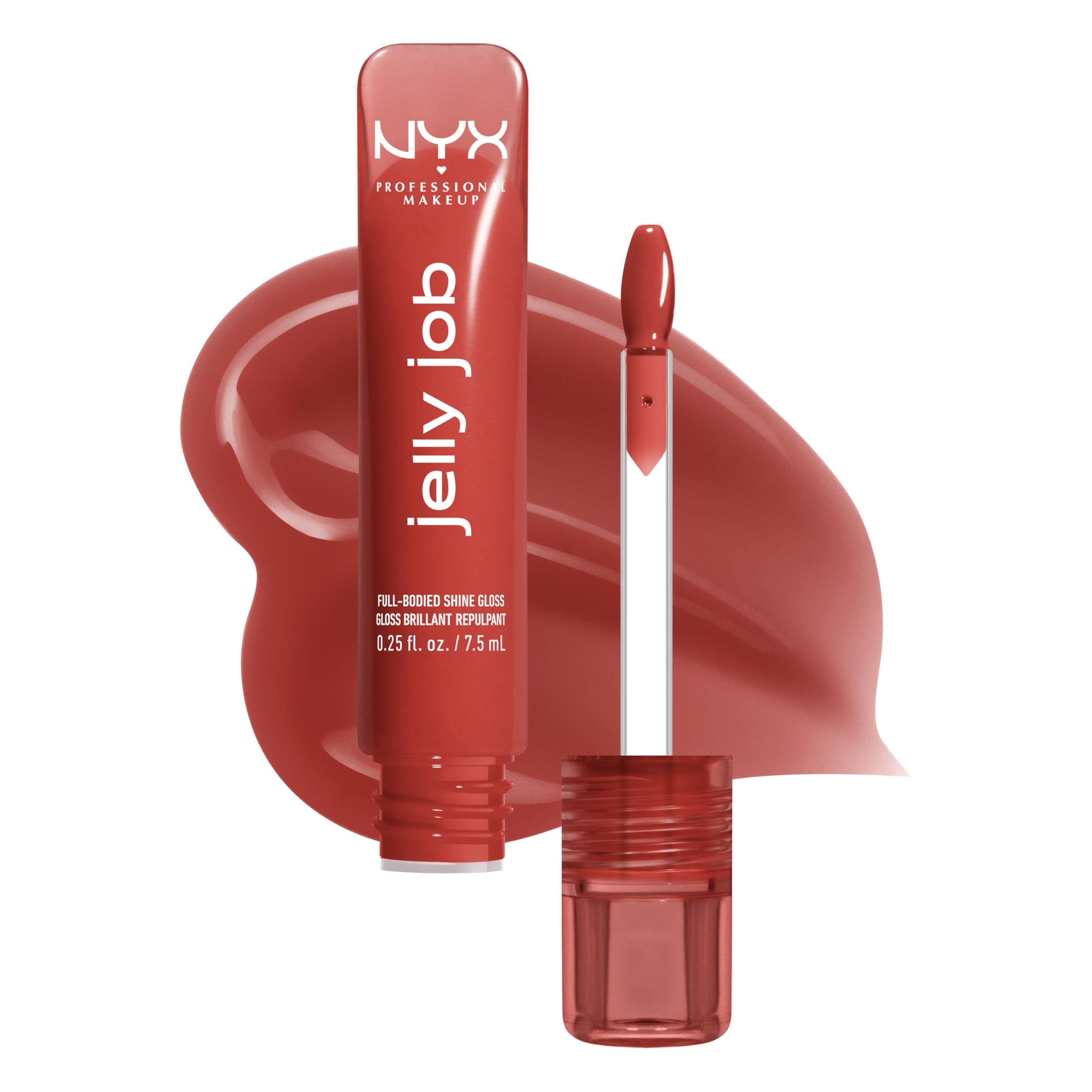 NYX PROFESSIONAL MAKEUP Jelly Job Lip Gloss, Lip Tint Gloss with Full-Bodied, Smoothing, and Hyper-Glossy Shine