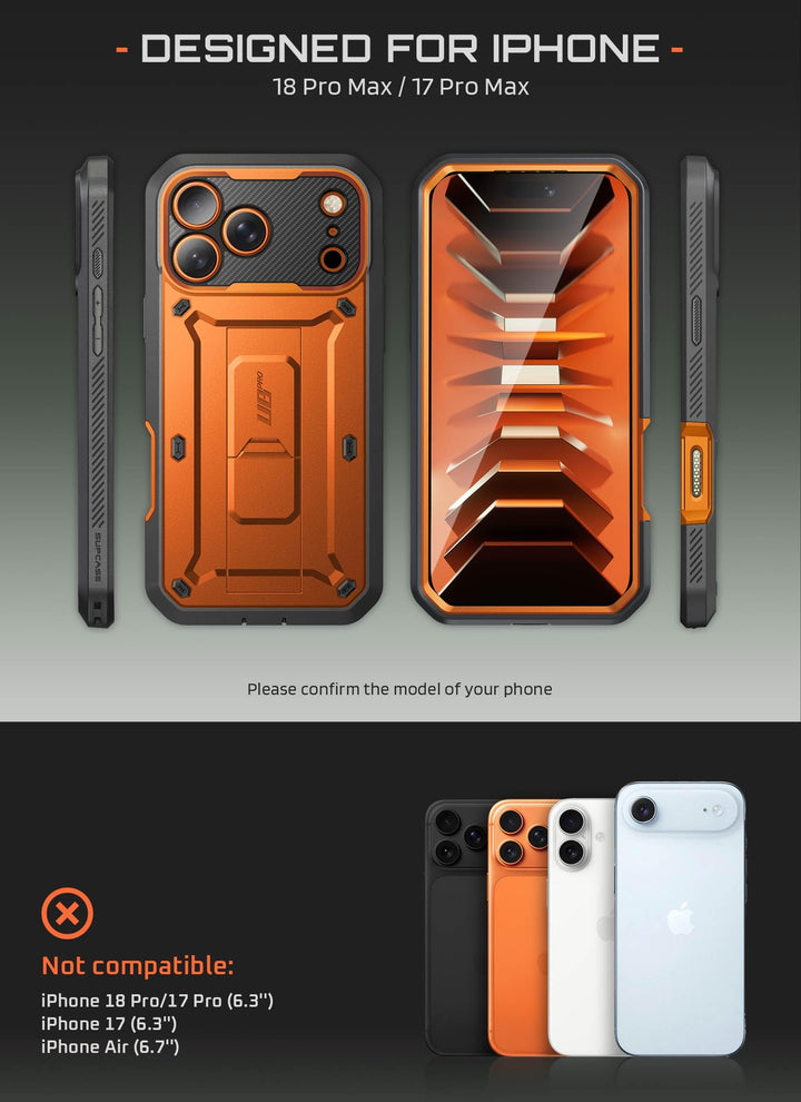 SUPCASE for iPhone Case, Belt Clip, Military-Grade Protection, Built-in Kickstand &amp; Screen Protector, Camera Control, Heavy-Duty Phone Case, Unicorn Beetle Pro