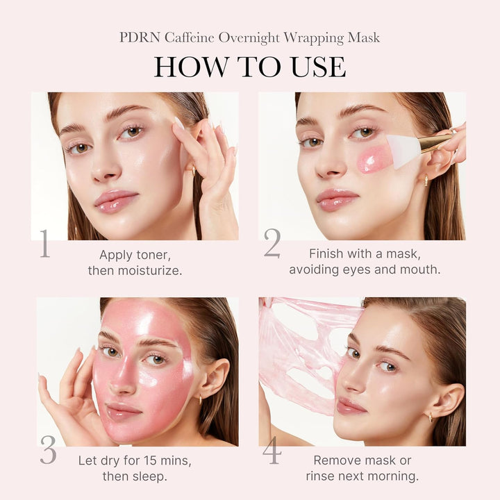 medicube Wrapping Mask PDRN Caffeine Overnight Peel Off Facial Mask | Firming, Depuffing &amp; Hydration | Caffeine, Collagen For Refined, Glass Skin &amp; Face Contour Support | Korean Skin Care, 2.53 fl.oz