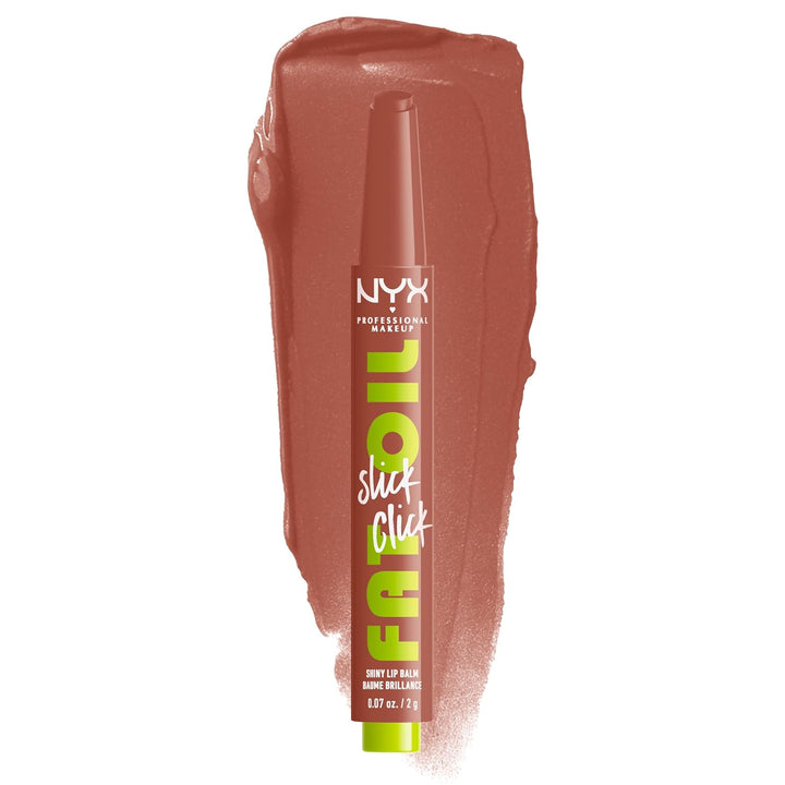 NYX PROFESSIONAL MAKEUP Fat Oil Slick Click, Lightweight, Buildable, Pigmented Vegan Lip Balm
