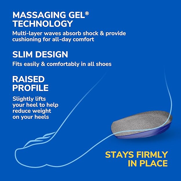 Dr. Scholl's Heel Cushions with Massaging Gel Advanced // All-Day Shock Absorption and Cushioning to Relieve Heel Discomfort