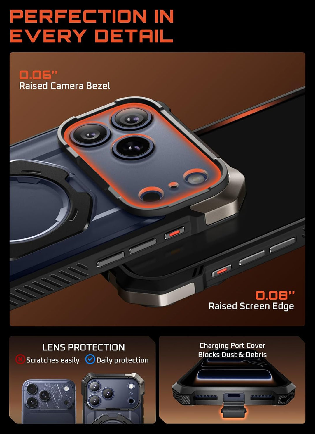 SUPCASE for iPhone 17 Pro Case with Kickstand (Unicorn Beetle Grip), [Camera Control Cover] [Compatible with MagSafe] [Military-Grade Drop Protection] Heavy Duty Magnetic Phone Case