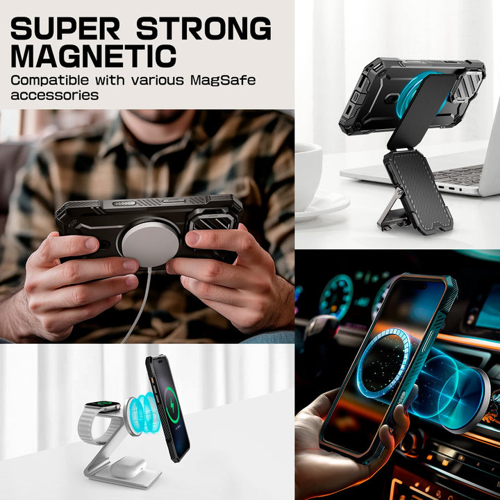 SUPCASE for iPhone 16 Pro Case 6.3'' 2024 with Camera Control Capture Button (UBMag XT), [Compatible with MagSafe] [Camera Cover Stand] [Military-Grade Protection] Rugged Magnetic Phone Case