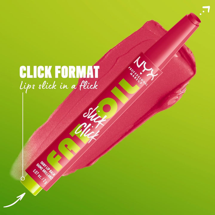 NYX PROFESSIONAL MAKEUP Fat Oil Slick Click, Lightweight, Buildable, Pigmented Vegan Lip Balm