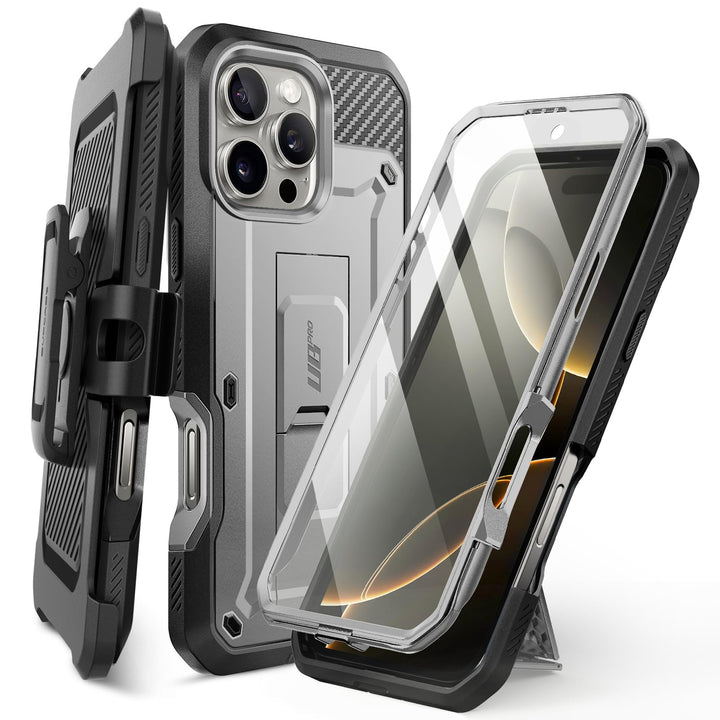 SUPCASE for iPhone 16 Pro Case with Screen Protector (Unicorn Beetle Pro), [Built-in Stand & Belt-Clip] [Military-Grade Protection] Full Body Heavy Duty Phone Case for iPhone 6.3 Inch 2024