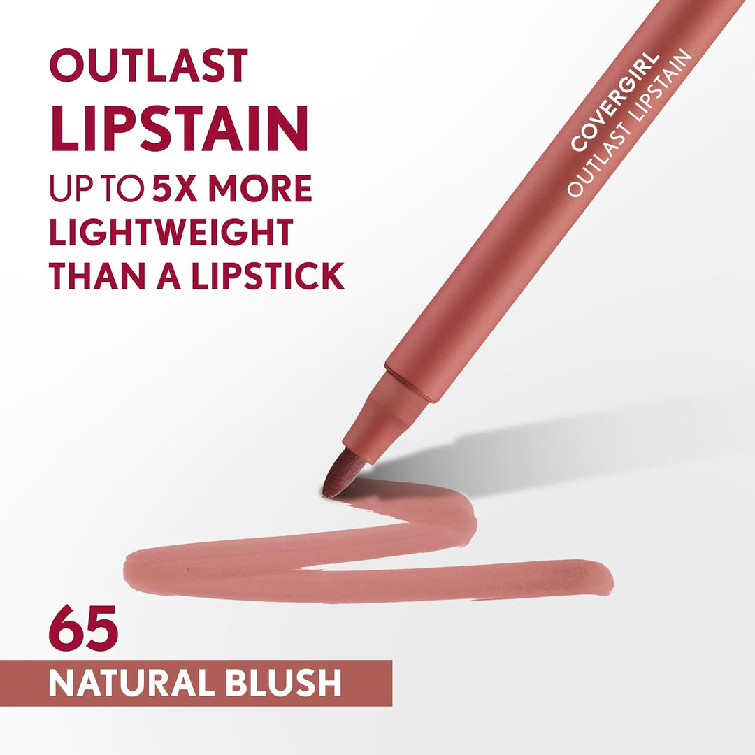 Covergirl Outlast Lipstain, Smooth Application, Precise Pen-Like Tip, Transfer-Proof, Satin Stained Finish, Vegan Formula, 0.06oz