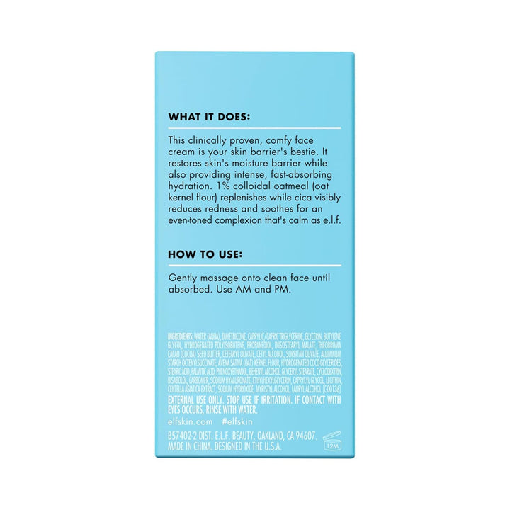 e.l.f. SKIN Holy Hydration! Barrier Goals Cream Mini, Face Moisturizer For Hydrating &amp; Soothing, Helps Visibly Reduce Redness, Vegan &amp; Cruelty-Free