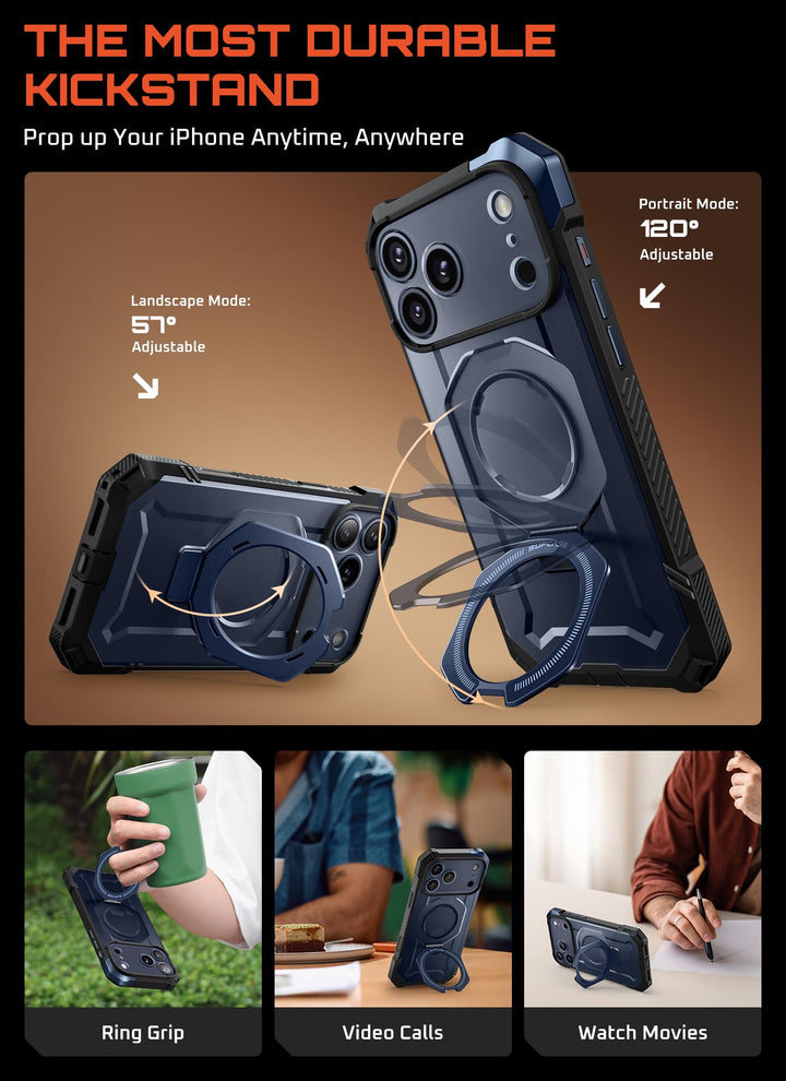 SUPCASE for iPhone 17 Pro Max Case with Kickstand (Unicorn Beetle Grip), [Camera Control Cover] [Compatible with MagSafe] [Military-Grade Drop Protection] Heavy Duty Magnetic Phone Case