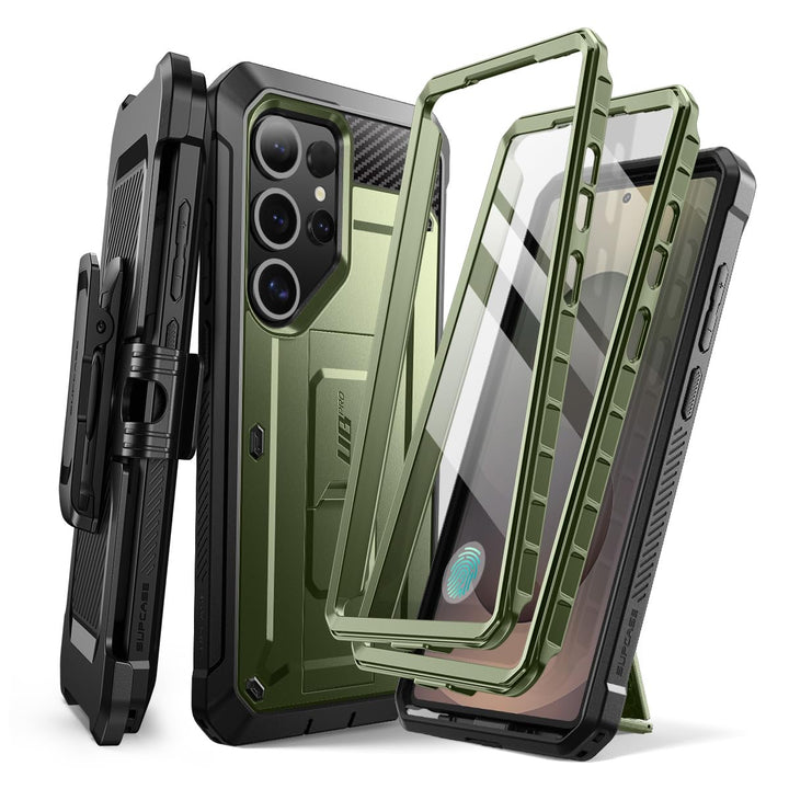SUPCASE for Samsung Galaxy S25 Ultra Case with Stand (Unicorn Beetle Pro), [2 Front Frames] [Built-in Screen Protector & Belt-Clip] Military-Grade Protection Phone Case for S25 Ultra 6.9 Inch, Black