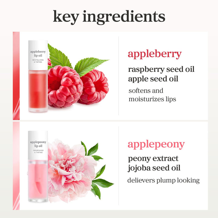 NOONI Korean Lip Oil - Applemint | Long-Lasting, Moisturizing, Plumping, Revitalizing for Dry Lips, Waterproof, No Peel Off, Hydrating, Nourishing Crystal Clear Lip Stain, 0.12 FL Oz