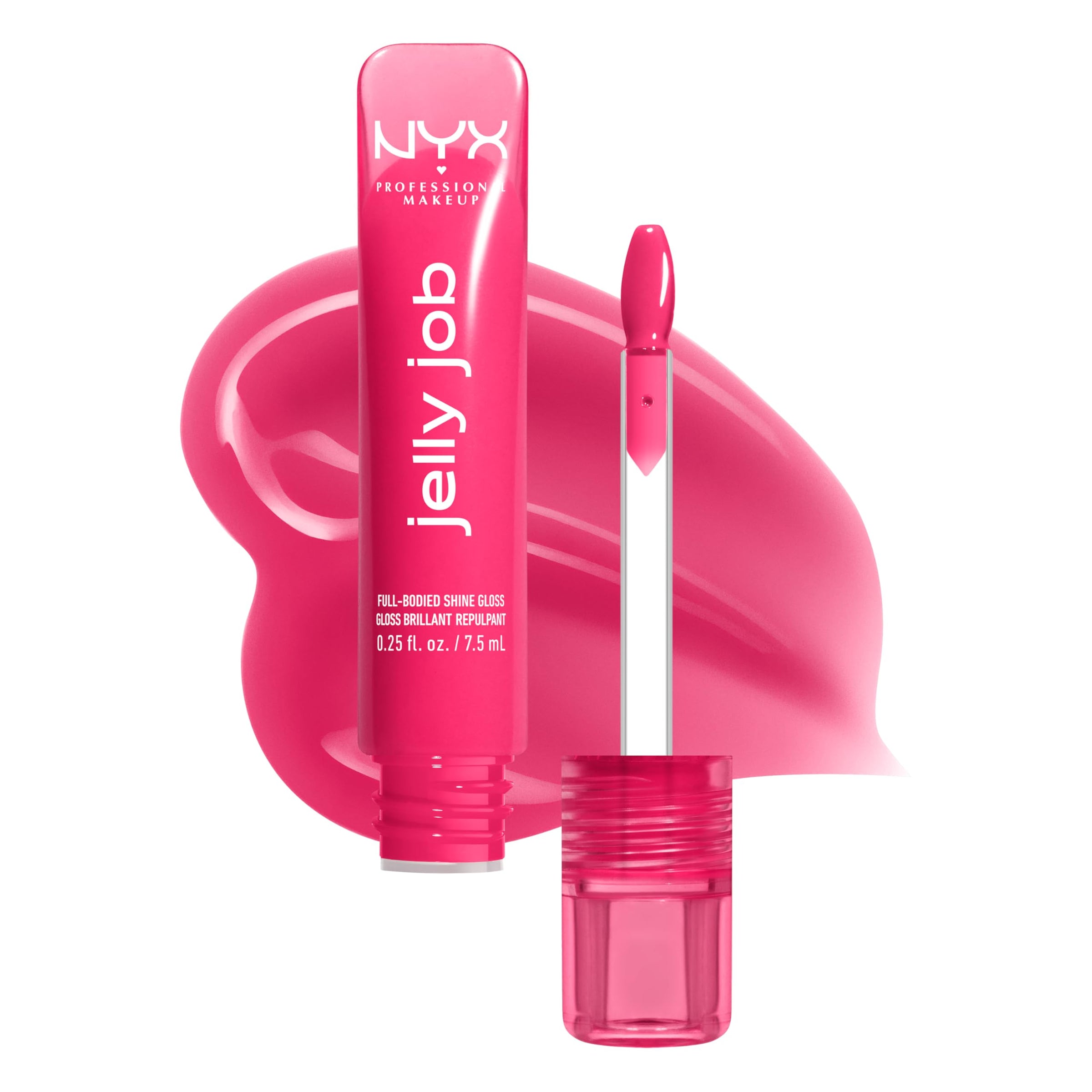 NYX PROFESSIONAL MAKEUP Jelly Job Lip Gloss, Lip Tint Gloss with Full-Bodied, Smoothing, and Hyper-Glossy Shine
