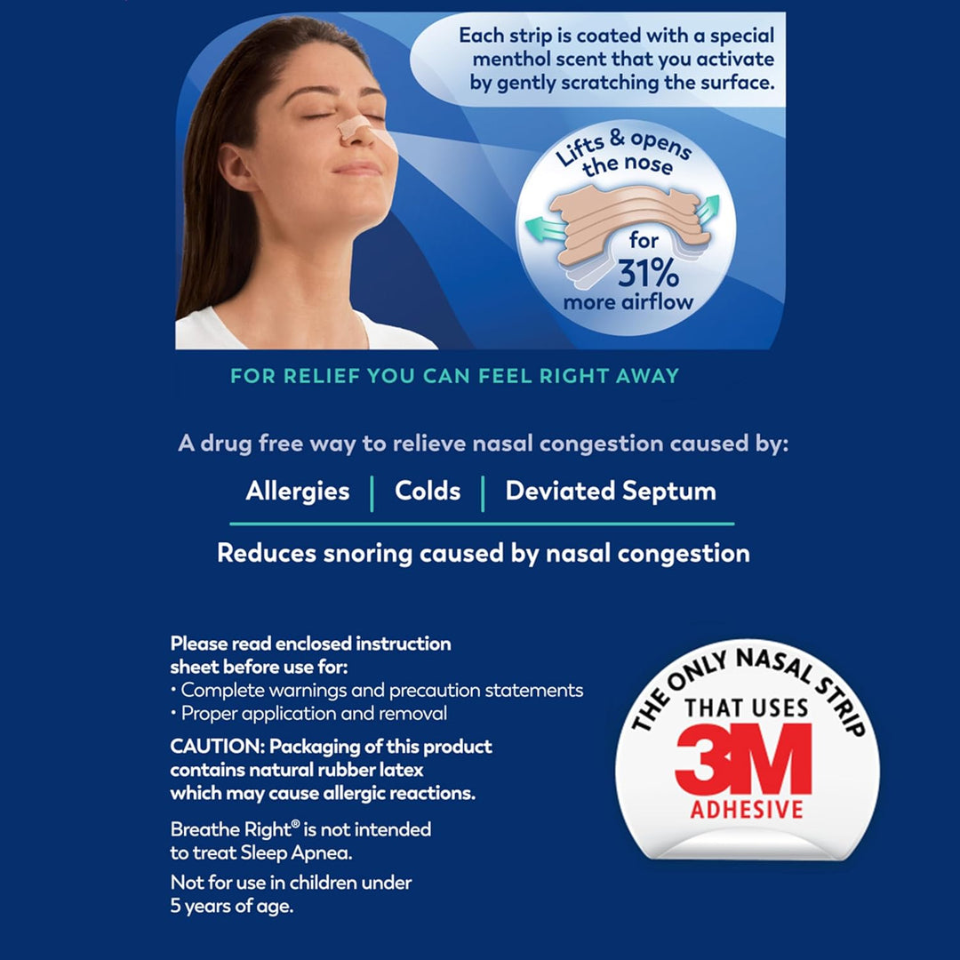 Breathe Right Extra Strength, Nasal Strips, Drug Free Nasal Congestion Relief for Better Breathing, Help Relieve Snoring, 26ct