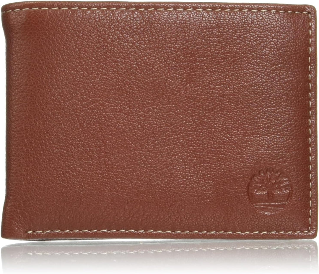 Timberland D97017 Men's Leather Passcase Security RFID Wallet, Brown