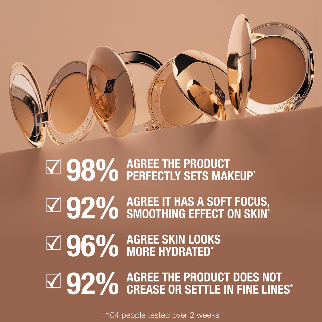 Charlotte Tilbury Airbrush Flawless Finish Setting Powder - Pore-Blurring Pressed Powder for Face Makeup to Minimize Shine with a Soft-Focus Finish - Full Size