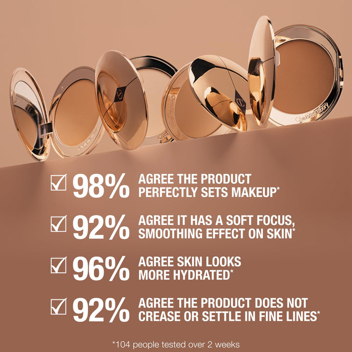 Charlotte Tilbury Airbrush Flawless Finish Setting Powder - Pore-Blurring Pressed Powder for Face Makeup to Minimize Shine with a Soft-Focus Finish - Full Size