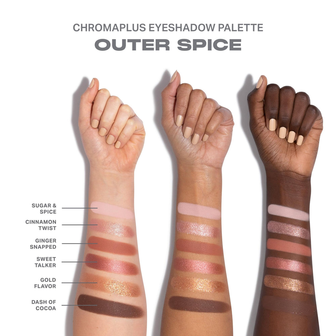 Morphe ChromaPlus 6-Pan Eyeshadow Palette - High Pigment Eye Makeup with Shimmer, Matte &amp; Metallic Eye Shadow - Neutral Eyeshadow Makeup Collection for All-Day Wear