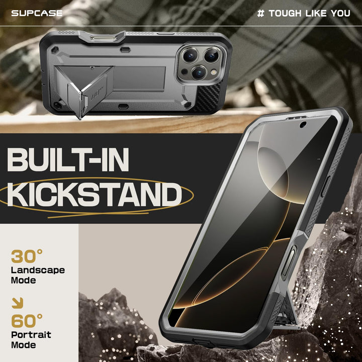 SUPCASE for iPhone 16 Pro Case with Screen Protector (Unicorn Beetle Pro), [Built-in Stand & Belt-Clip] [Military-Grade Protection] Full Body Heavy Duty Phone Case for iPhone 6.3 Inch 2024
