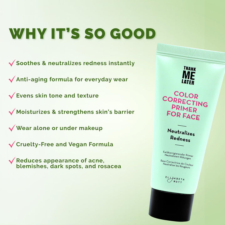 Elizabeth Mott Thank Me Later Glow Enhancer - Hydrating Face Primer &amp; Highlighter for Radiant Skin, Vegan &amp; Cruelty-Free, No Sulfates, Parabens, or Phthalates  - 30g