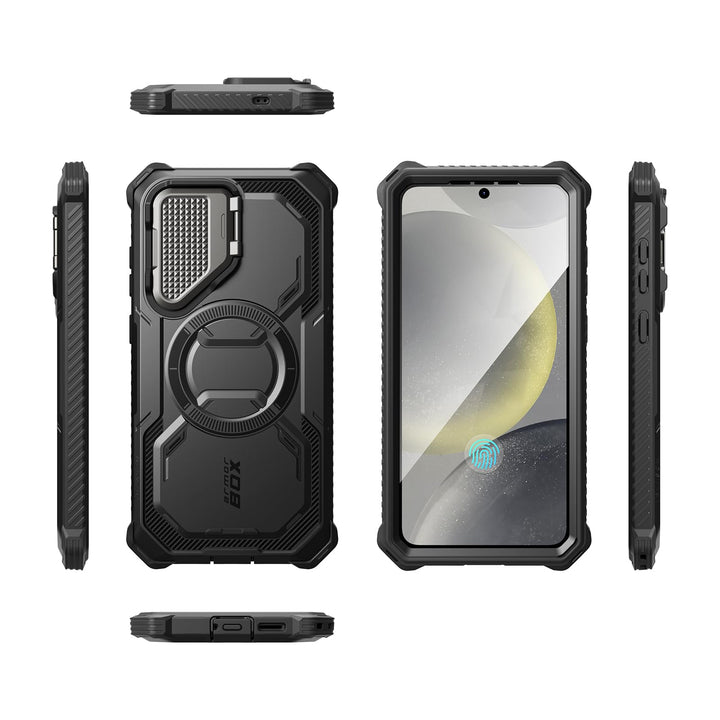 i-Blason Armorbox for Samsung Galaxy S25 Case MagSafe with Camera Cover Stand [Military Protection] Full-Body Heavy Duty Magnetic Phone Case with Screen Protector for S25