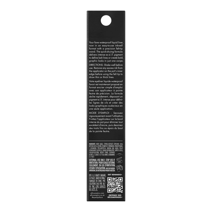 e.l.f. H2O Proof Inkwell Eyeliner Pen, High-pigment, Waterproof Liquid Eyeliner, Delivers A Matte Finish, Vegan & Cruelty-free