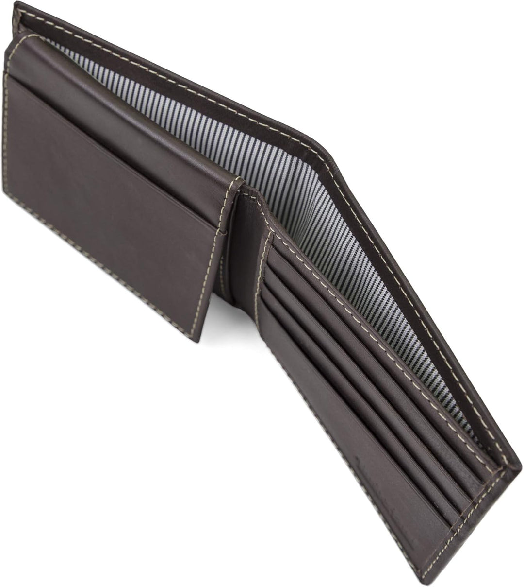 Timberland D01387 Men's Leather Wallet With Attached Flip Pocket, Brown (Cloudy)