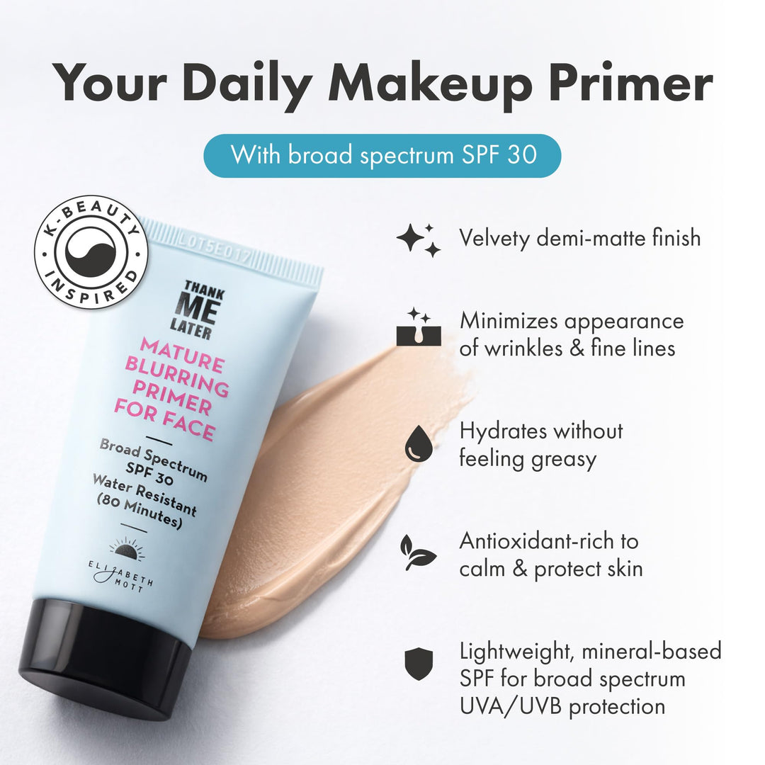 Elizabeth Mott Thank Me Later Glow Enhancer - Hydrating Face Primer &amp; Highlighter for Radiant Skin, Vegan &amp; Cruelty-Free, No Sulfates, Parabens, or Phthalates  - 30g