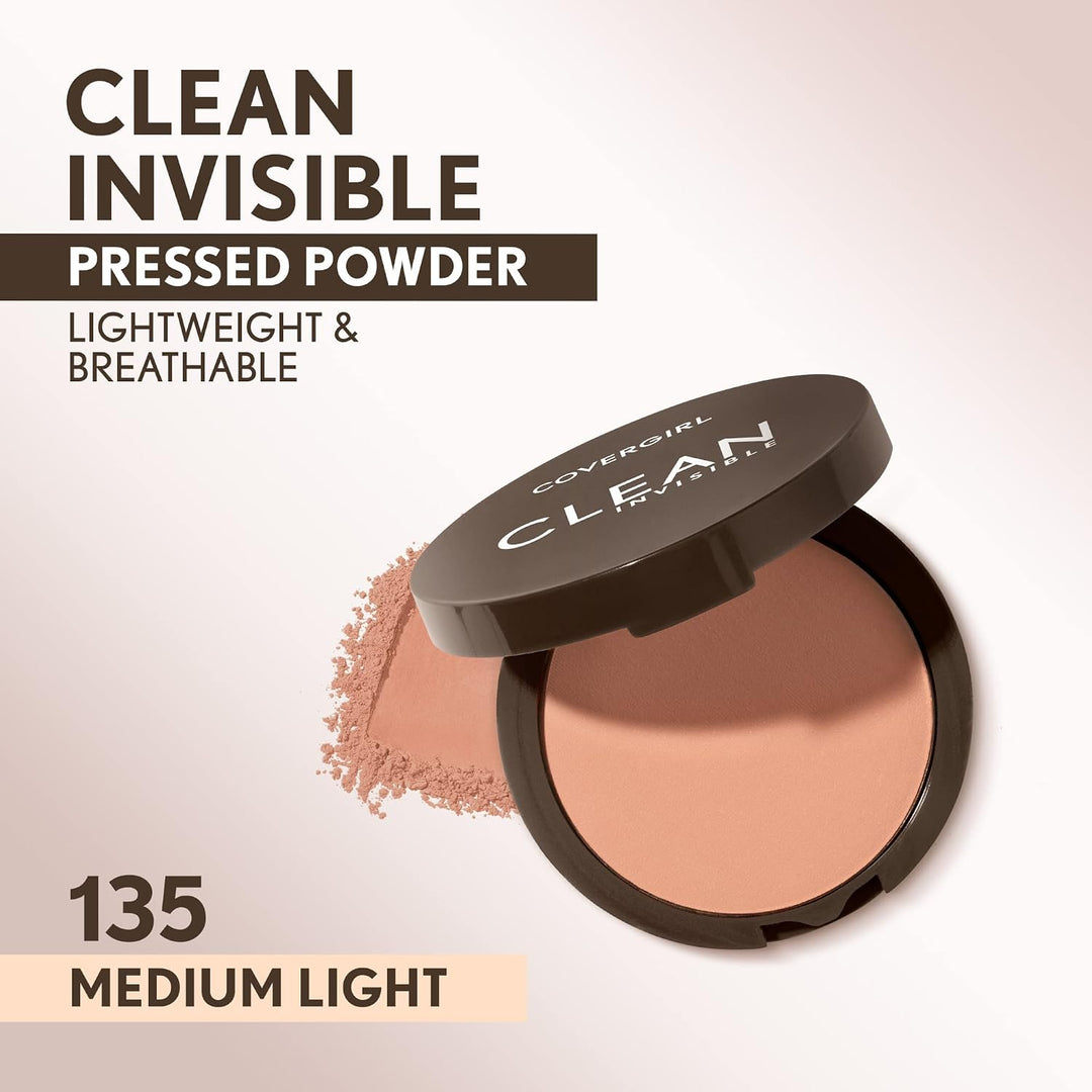 Covergirl Clean Invisible Pressed Powder, Lightweight, Breathable, Vegan Formula