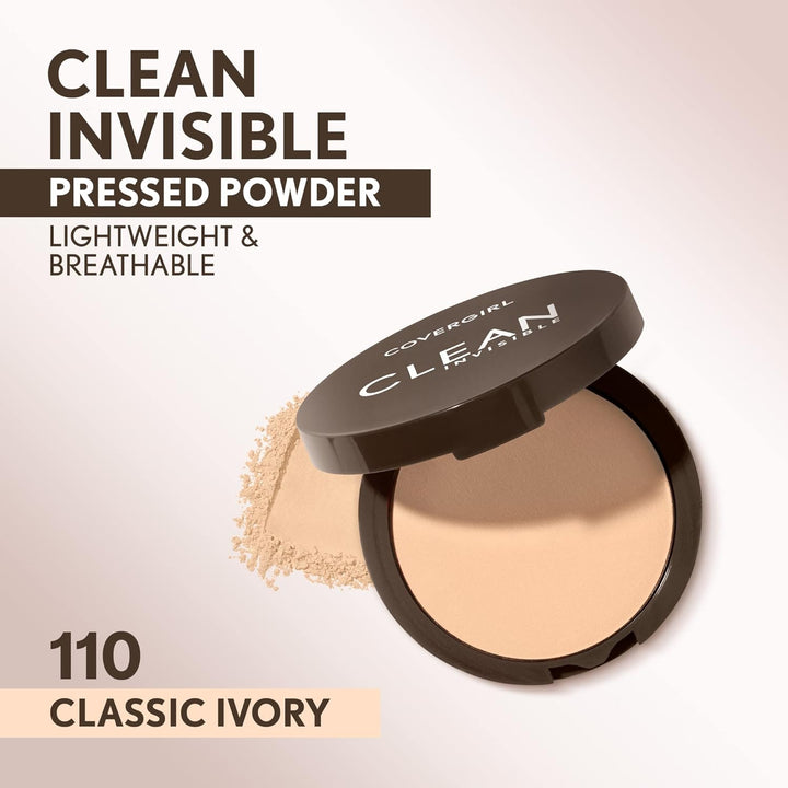Covergirl Clean Invisible Pressed Powder, Lightweight, Breathable, Vegan Formula
