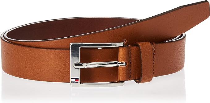 Tommy Hilfiger Men's Brown Leather New Aly Belt - Dark Tan, 115 cm - 3alababak