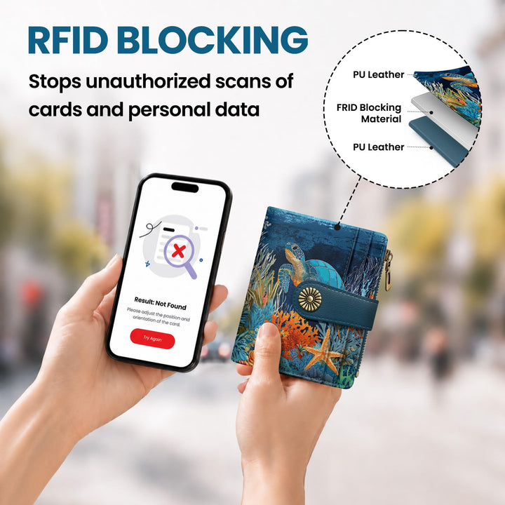 محفظة ألونيد الصغيرة للنساء، محفظة بطاقات ثنائية الطي لطيفة ومحمية من تقنية RFID، تحتوي على 10 فتحات للبطاقات، ومقصورة للنقود، وجيب بسحاب للعملات المعدنية، ونافذة للهوية، بحجم مدمج ومصنوعة من جلد نباتي ناعم