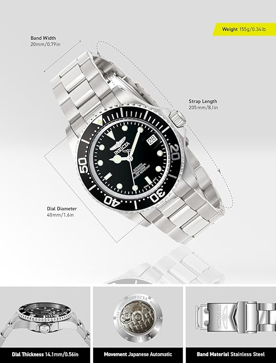 Invicta Men's 8926OB Pro Diver Stainless Steel Automatic Watch with Link Bracelet